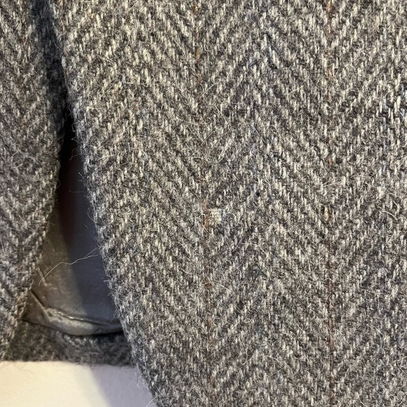 Christopher Hayes Gray Herringbone Men’s Sport Coat Blazer brown buttons FLAWS - Picture 4 of 12